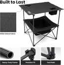 Folding Camping Table, Portable Outdoor Picnic Table, Rectangular Lightweight Camp Table with Storage, Cup Holder and Carry Bag for Barbeque Beach Camping and Tailgate by GreenHaven Gardens