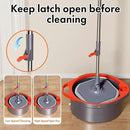 Spin Mop and Bucket Set with Separate Dirty and Clean Water,360° Self Cleaning Mop and Bucket System with Widened Foldable Handle,2 Replaceable Mop Pads,Square Mops for Floor Tile Marble Wall Cleaning by CozyNest Decor