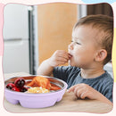 Nuogo 4 Pcs Stainless Steel Baby Suction Plates with Removable Silicone Shell 2-in-1 Metal Toddler Bowl Divided for Picky Eaters Kid Feeding Led Weaning Supply, Dishwasher Safe (Macaron Series) by TinyTreasures Baby Boutique