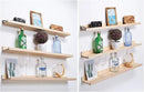 AZSKY 48 Inch Large Wood Floating Shelves for Wall Set of 3, Rustic Natural Picture Ledge Shelf Decor for Bedroom Kitchen Bathroom Living Room Nursery Display, 3 Same Sizes by CozyNest Decor
