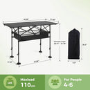 LET'S CAMP Folding Camping Table, Portable Aluminum Roll-up Picnic Backpacking Table with Adjustable Height, Large Storage and Carrying Bag for Picnic, Camping, BBQ, Party, Backyard, Beach by GreenHaven Gardens