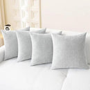 CaliTime Throw Pillow Covers Decorative 18 X 18 Inches Pack of 4 Cozy Chenille Cushion Cases for Couch Sofa Bed Living Room Home Moonbeam Gray by CozyNest Decor