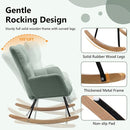 NIOIIKIT Nursery Rocking Chair Teddy Upholstered Glider Rocker Rocking Accent Chair Padded Seat with High Backrest Armchair Comfy Side Chair for Living Room Bedroom Offices (Olive Green) by TinyTreasures Baby Boutique