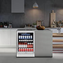 Tylza 24 Inch Beverage Refrigerator, 190 Can Capacity, Glass Door, Advanced Cooling Tech, Ideal for Beer, Soda, or Wine, Quiet Operation by CozyNest Decor