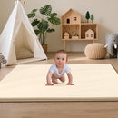 Baby Play Mat 47x47 Inches, Extra Thick 1.2" Foam Floor Mat for Tummy Time & Crawling, Waterproof Non-Slip Faux Leather Playpen Mat for Infants Toddlers, Indoor Outdoor Gym Activity, Beige by TinyTreasures Baby Boutique