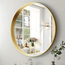 24 Inch Round Bathroom Mirror - Wall Mounted Circle Mirror with Metal Frame, Modern Mirror Suitable for Bathroom, Vanity, Entryway, Living Room, Wall Decor,Gold by CozyNest Decor