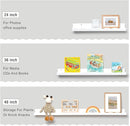 Fun Memories Picture Ledge Shelf for Wall, 48 inch Pine Wood Nursery Book Shelves Set of 2- Wall Book Shelves for Kids Room, Home Decor - Kitchen Spice-White by TinyTreasures Baby Boutique