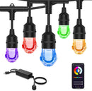 SLR102 LED RGBW Smart Bistro Acrylic String Lights Color Changing Outdoor Weatherproof 12V Edison Bulbs by Kings Outdoor Lighting