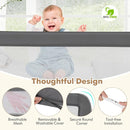 BABY JOY Bed Rails for Toddlers, 59‘’ Extra Long, Upgraded Swing Down Bed Guard w/Safety Straps, Folding Baby Bedrail for Kids Twin, Double, Full Size Queen & King Mattress (Gray, 59-Inch) by TinyTreasures Baby Boutique