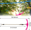 Ninja-Twister Swing Spins Set: Slackline Attachments - 360° Handle Twist-Spin Flips Toy Activate Ninja Powers - Ninja Warrior Accessories - Kids Ninja Hang Toys for Playground Backyard,Pink by TinyTreasures Baby Boutique