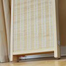 6 Panel Folding Room Divider Screen, Bamboo, for Separation, Beige, 67" H x 92.1" W by CozyNest Decor