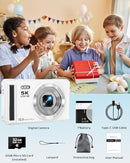 5K Digital Camera - 72MP UHD Digital Cameras for Photography - Autofocus Point and Shoot Small Camera with Flash for Kids - 2.8 Inch Screen Compact Portable Vlogging Camara with 16X Zoom, 32GB SD Card by TinyTreasures Baby Boutique