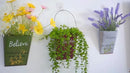 GDYOOSHOW 3Pcs 7.4" Tall Galvanized Metal Hanging Planter Rustic Wall Flower Bucket Echelon Wall Pot for Garden Balcony Indoor or Outdoor by CozyNest Decor