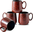 Hasense Ceramic Coffee Mugs Set of 4, 8 oz Small Coffee Cups, Porcelain Mug with Handle for Espresso, Tea, Milk and Cocoa, Ideal for Mother's Day Christmas Gift, Dishwasher & Microwave Safe, Red by CozyNest Decor