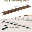 72 Inch Floating Shelves, 72 x 9 Rustic Wooden Fireplace Mantel, 9 Inch Floating Shelf for Wall, Farmhouse Wall Shelves for Home Storage & Display, Rustic Brown Color, Set of 1 by CozyNest Decor