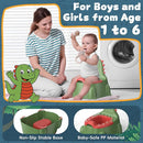 Potty Training Toilet Toddler Potty Chair Kids Boys Girls Dinosaur Animal Comfortable Potties Training Seat for Childrens Ages 1-3 Portable Baby Toilets with Lid Back Easy to Clean Potty Trainer Green by TinyTreasures Baby Boutique