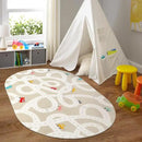 STARUIA Large Kids Rug for Playroom, 4'x6' Washable Road Rug for Nursery, Non-Slip Car Rugs for Boys Room, Tan Traffic Classroom Rugs Soft Baby Play Mat for Dorm Toy Room Tent by CozyNest Decor