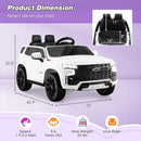 Costzon Ride on Car, 12V Licensed Chevrolet Tahoe Battery Powered Electric Vehicle w/ 2.4G Remote Control, High/Low Speed, Music, Lights, MP3/USB/FM, Spring Suspension, Electric SUV for Kids (White) by TinyTreasures Baby Boutique