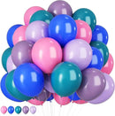 Blue Purple Balloons 60 Pcs 12 Inch Pink Light Purple Peacock Blue Latex Party Balloons for Kid Cartoon Theme Birthday Baby Shower Party Decorations Supplies by CozyNest Decor