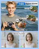 Digital Camera, FHD 1080P Kids Camera Digital with 16x Zoom Anti Shake, 32GB Card, 4K 48MP Portable Compact Point and Shoot Cameras, Vintage Small Camera for Teens Beginner Kids Present by TinyTreasures Baby Boutique