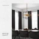 18.9'' Black Gold 8-Light Sputnik Chandelier Modern Industrial Adjustable Hanging Geometric Pendant Light Fixture for Entryway Foyer Stairway Hallway Bedroom Living Room Kitchen Island by CozyNest Decor
