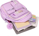 Kids Backpack for Girls School Bags for Middle School Students Book Bag for Elementary Primary Kawaii Ita Backpack, Purple and Beige by TinyTreasures Baby Boutique
