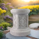 Classic Statuary Stand Garden Pedestal Sculpture Decor Plinth Base Riser, Outdoor or Indoor Resin Statuary Pedestal, 12.6"(H) x 9.5"(L) x 9.5"(W) (Round) by GreenHaven Gardens