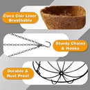 Hanging Plant Basket Flower Holder (2pack, 14 inch)-Metal Wire Round Hanging Basket Planter with Coco Fiber Liners for Plants Flower Pots Indoor Outdoor Garden Porch and Balcony Decor by GreenHaven Gardens