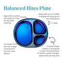 Ahimsa Stainless Steel Plates for Kids - Divided Plates for Toddlers, Pediatrician Designed, Non Toxic Toddler Plate, BPA Free & Dishwasher Safe (Blue Set of 4) by TinyTreasures Baby Boutique