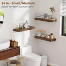 Heimlove 48 Inch Floating Shelves for Wall 8 Inch Deep Walnut Shelves Set of 2,Wall Mounted Rustic Wood Long Floating Shelf，Large Display & Storage Shelf with Invisible Brackets by CozyNest Decor