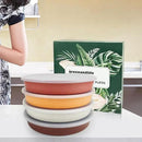 greenandlife 9 Inch 4PCS Portion Control Plates with Lids, Divided Plates for Kids Adults, Dishwasher Microwave Safe Compartment Plate Set, Unbreakable Lightweight Reusable Wheat Straw Plate, Sunset by CozyNest Decor