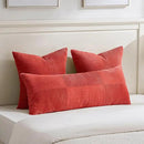 Fancy Homi 2 Packs Red Decorative Throw Pillow Covers 20x20 Inch for Living Room Couch Bed Sofa, Holiday Christmas Home Decor Gift, Soft Corss Corduroy Patchwork Accent Square Cushion Case 50x50 cm by CozyNest Decor