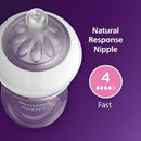 Philips Avent Natural Baby Bottles with Natural Response Nipples (Fast Flow, Flow 4), 11oz, 4-Pack, SCY906/04 by TinyTreasures Baby Boutique