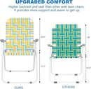 VINGLI Patio Lawn Webbed Folding Chairs Set of 2, Outdoor Beach Chair Portable Dining Chair for Outdoor Yard, Garden (Yellow, Classic) by GreenHaven Gardens