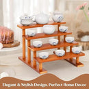 3 Tier Wooden Display Riser Stand Perfume Organizer, Dessert Table Display Set, Solid Wood Food Display Stands for Party, Bamboo Rustic Solid Wood Shelf for Cupcakes, Perfume, Cologne, Spiece by CozyNest Decor