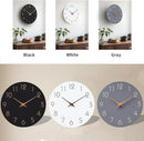 Mosewa Wall Clock 14 Inch Gray Battery Operated Silent Non Ticking Simple Modern Wood Clock Decorative for Bedroom Living Room Kitchen Home Office by CozyNest Decor