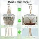 USLAI Macrame Plant Hanger Indoor Outdoor, Up to 4-15 inch Pot, Heavy 20lb Planters, Extra Long Strong Hanging Planter Basket, Boho Home Decor, 41 Inch, Ivory, Set of 2 (POTS NOT Included) by GreenHaven Gardens