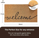 KANKUN Coco Coir Door Mat with Heavy Duty Backing, Welcome Doormat (17" x 30"), Doormat Entrance (Welcome1) by CozyNest Decor