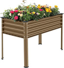 Land Guard Galvanized Oval Large Metal Raised Garden Bed with Legs for Vegetables (Beige) by CozyNest Decor