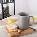 E-liu Porcelain Tea Mugs Coffee Mug Set, Large 15 Ounces Cups for Coffee, Tea, Cocoa, and Mulled Drinks, Set of 6, Grey by CozyNest Decor