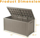 182 Gallon Deck Box Waterproof, UV Resistant Resin Outdoor Storage Box with Hydraulic Rod, Lockable Design and Enhanced Durability for Patio, Garden, and Poolside Use by GreenHaven Gardens