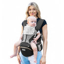 Baby Carrier Pro, MOMTORY Safety-Certified 6-in-1 Ultra Storage Baby Carrier Newborn to Toddler, Front & Back Baby Holder Carrier with Hip Seat, Pure Black by TinyTreasures Baby Boutique
