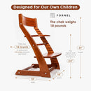FORNEL Adjustable Wooden High Chair for Babies, Toddlers & Kids | The Grow-with-Me Chair from 6 Months to 200 lbs | Modern, Easy to Clean Dining Chair (Walnut) by TinyTreasures Baby Boutique