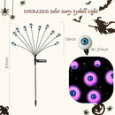Solar Halloween Lights - 4 Pack 40LED Outdoor Waterproof Scary Eyeball Swaying Firefly Lights for Yard Garden Patio Party Decor Purple