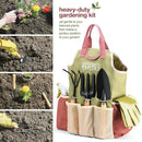 Gardening Tools Set of 10 - Complete Heavy Duty Garden Tools Set with Fashion Handbag - Durable Gardening Supplies Kit Ideal Garden Gifts for Women by GreenHaven Gardens