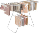 SONGMICS Clothes Drying Rack, with Sock Clips, Metal Laundry Rack, Foldable, Space-Saving, Free-Standing Airer, with 2 Height-Adjustable Gullwings, Indoor Outdoor Use, Silver and White ULLR052W01 by TinyTreasures Baby Boutique