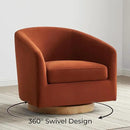 CHITA Swivel Accent Chair, FSC Certified Upholstered Velvet Barrel Chair for Living Room, Fully Assembled, Burnt Orange by CozyNest Decor