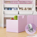 FOTOSOK Toy Organizers and Storage with Door, Playroom Organization, Bookshelf and Bookcase with 3 Drawers and 6 Mobile Bins, Toy Storage Organizer for Living Room by CozyNest Decor