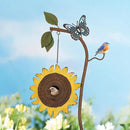 BAYN 57” Bird Houses Stake for Outside, Metal Wild Bird Feeder Birdhouse Stake Pole with Sunflower Design Outdoor Decorations for Patio, Backyard, Garden by CozyNest Decor