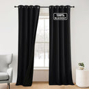 NICETOWN 100% Blackout Plylux Curtains for Living Room 2 Panels - Completely Blackout Window Drapes Thermal Insulate Smart Curtians for Nursery Patio Glass Door, Grommet Top (52 by 95 inches, Black) by TinyTreasures Baby Boutique